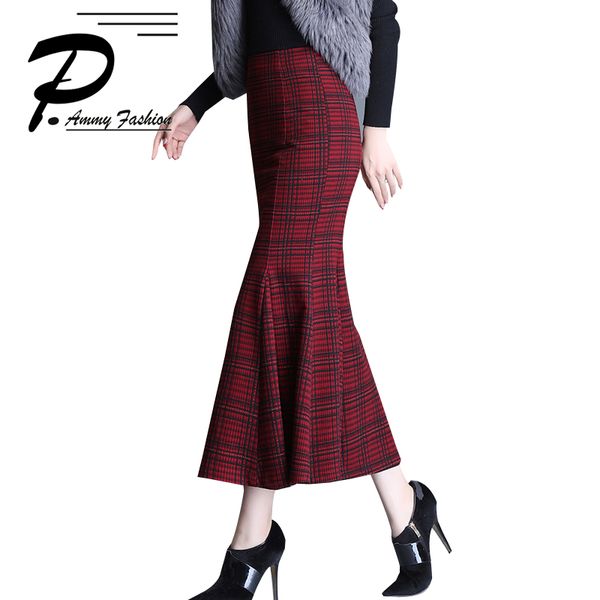 2019 autumn and winter new high waist woolen mermaiid skirt female ashion plaid fishtail skirt in the long section, Black
2019 autumn and winter new high waist woolen mermaiid skirt female ashion plaid fishtail skirt in the long section, Black