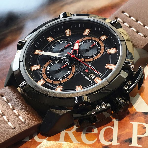 megir creative sports watches men fashion brand waterproof leather strap quartz wristwatches clock male relogio masculino, Slivery;brown
megir creative sports watches men fashion brand waterproof leather strap quartz wristwatches clock male relogio masculino, Slivery;brown