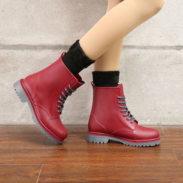 women's fashion rainboots waterproof woman mud water shoes rubber lace up pvc ankle sewing rain boots plus size 44 mx200324, Black
women's fashion rainboots waterproof woman mud water shoes rubber lace up pvc ankle sewing rain boots plus size 44 mx200324, Black