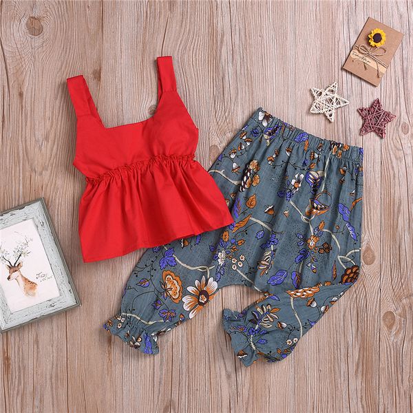 summer kids clothes 3-9y girls red vest +printed hallen's broad-legged trousers 2 piece sets kids designer clothes girls jy411, White
summer kids clothes 3-9y girls red vest +printed hallen's broad-legged trousers 2 piece sets kids designer clothes girls jy411, White