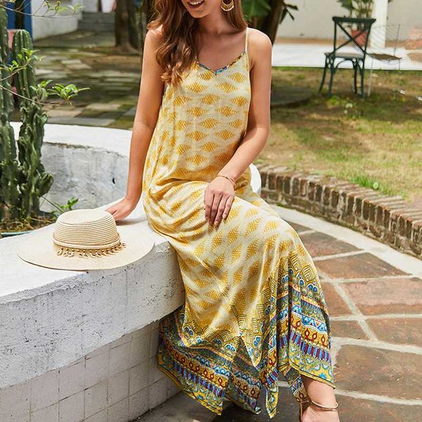 robe femme vintage female dress summer printed strap split yellow casual beach dress holiday maxi long for women 2019, Black;gray
robe femme vintage female dress summer printed strap split yellow casual beach dress holiday maxi long for women 2019, Black;gray