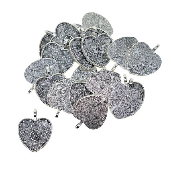 20 pieces antique silver heart pendant trays, pendant blank base, pendant trays, cameo bezel cabochon settings, Black
20 pieces antique silver heart pendant trays, pendant blank base, pendant trays, cameo bezel cabochon settings, Black