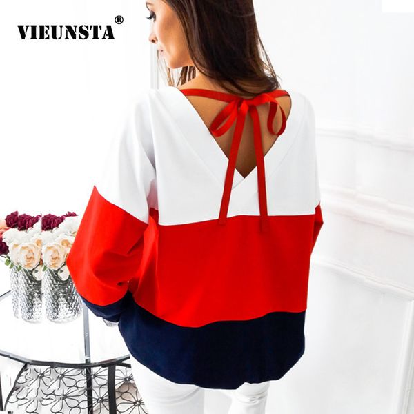 autumn patchwork striped sweatshirt women bandage back bow hoodie pullover female long sleeve casual xxl, Black
autumn patchwork striped sweatshirt women bandage back bow hoodie pullover female long sleeve casual xxl, Black