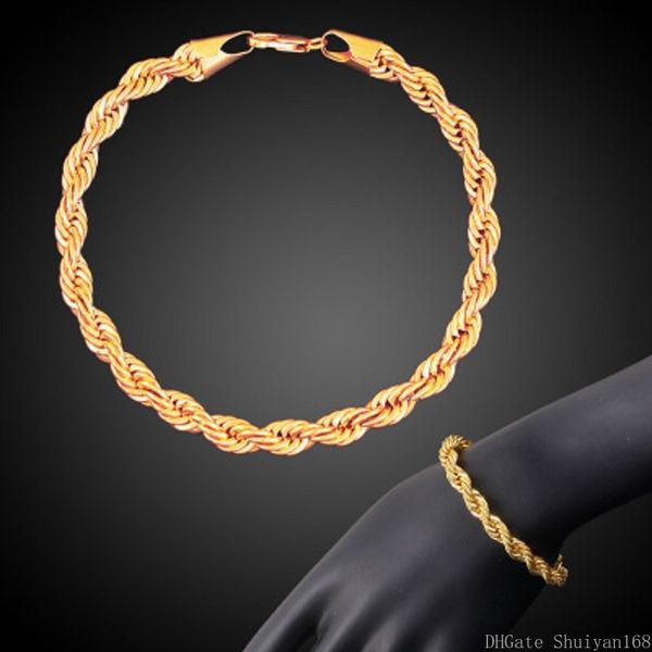 18k gold plated twist rope chain bracelets 3mm 4mm hip hop link bangle for men women vintage punk statement bracelet jewelry christmas gift, Black
18k gold plated twist rope chain bracelets 3mm 4mm hip hop link bangle for men women vintage punk statement bracelet jewelry christmas gift, Black