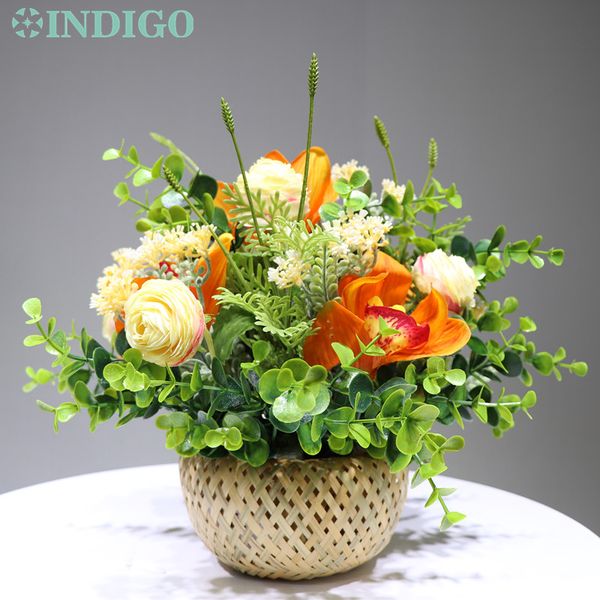 indigo- orange cymbidium flower arrangement with basket gift bouquet artificial bonsai christmas table centerpiece ing
indigo- orange cymbidium flower arrangement with basket gift bouquet artificial bonsai christmas table centerpiece ing