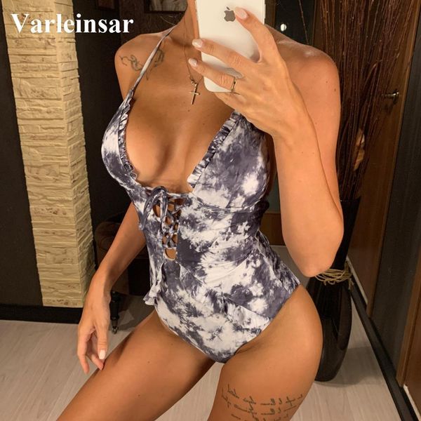 new women swimwear halter v neck one piece swimsuit female bather printed bathing suit swim lady v1715, White;black
new women swimwear halter v neck one piece swimsuit female bather printed bathing suit swim lady v1715, White;black