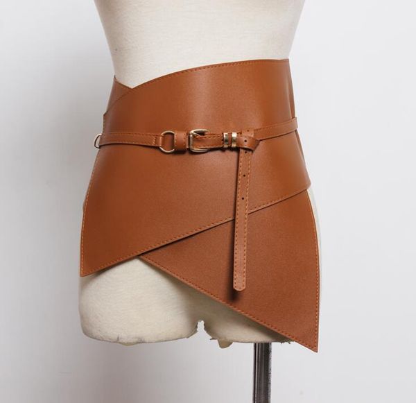 women's runway fashion pu leather elastic cummerbunds female dress coat corsets waistband belts decoration wide belt r1776, Black;brown
women's runway fashion pu leather elastic cummerbunds female dress coat corsets waistband belts decoration wide belt r1776, Black;brown