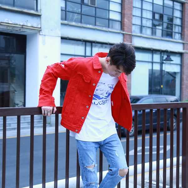 cool music spring and autumn new style korean-style lovers clothes cowboy jacket loose-fit with holes cowboy jacket men's red, Black;brown
cool music spring and autumn new style korean-style lovers clothes cowboy jacket loose-fit with holes cowboy jacket men's red, Black;brown