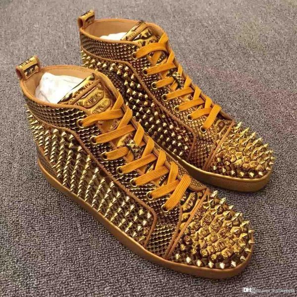 size gold spikes shoes men python leather casual shoes luxury red bottom fashion sneakers rivets male leisure shoes size, Black
size gold spikes shoes men python leather casual shoes luxury red bottom fashion sneakers rivets male leisure shoes size, Black