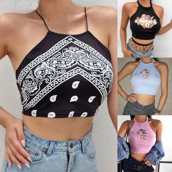2020 summer halter angel print cropped camis tank cartoon cute halter women off shoulder crop camisillas, White
2020 summer halter angel print cropped camis tank cartoon cute halter women off shoulder crop camisillas, White
