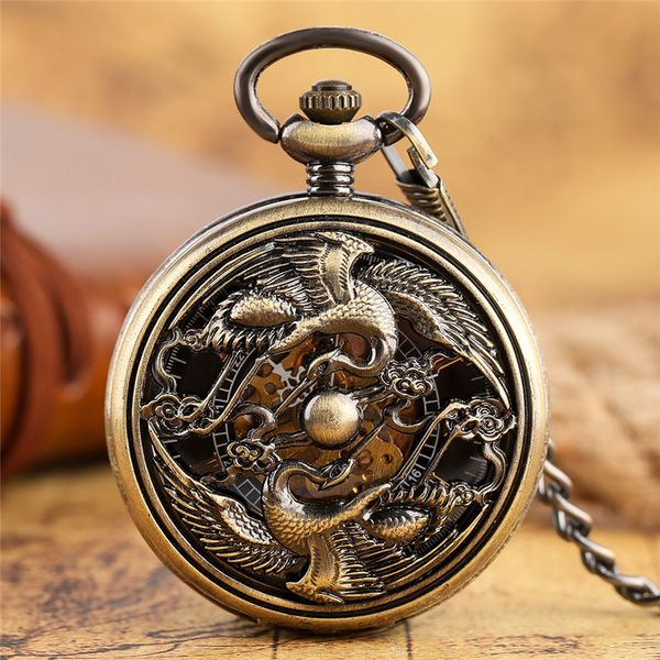 vintage steampunk pocket watch hollow out case phoenix design timepiece men women skeleton automatic mechanical watches pendant chain gift, Slivery;golden
vintage steampunk pocket watch hollow out case phoenix design timepiece men women skeleton automatic mechanical watches pendant chain gift, Slivery;golden