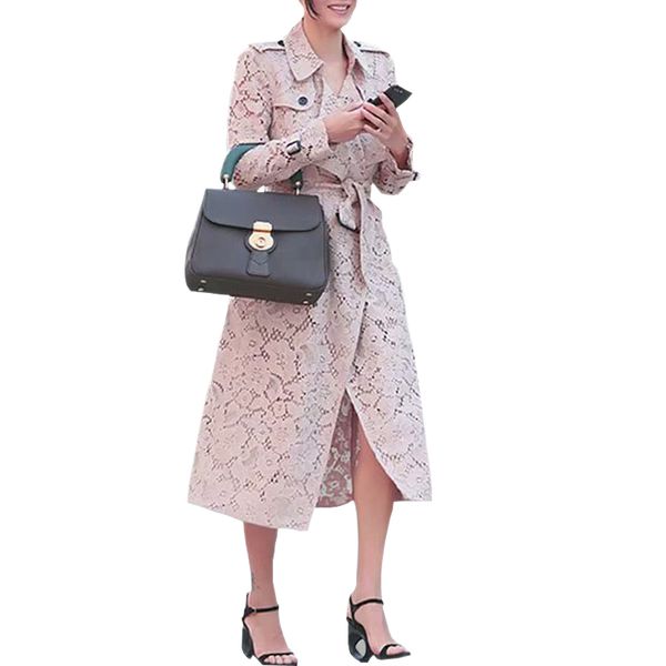 2019 autumn fashion woman clothes turn-down collar epaulette self-tie belt buttoned pockets pink lace woman trench coat, Tan;black
2019 autumn fashion woman clothes turn-down collar epaulette self-tie belt buttoned pockets pink lace woman trench coat, Tan;black