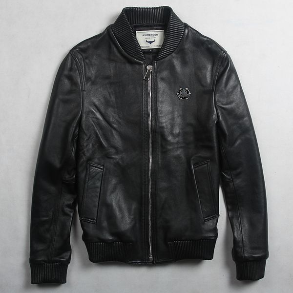 avirexmen 2017 men's fashion genuine leather jacket with badge korean style sheepskin baseball jacket casual leather men, Black
avirexmen 2017 men's fashion genuine leather jacket with badge korean style sheepskin baseball jacket casual leather men, Black