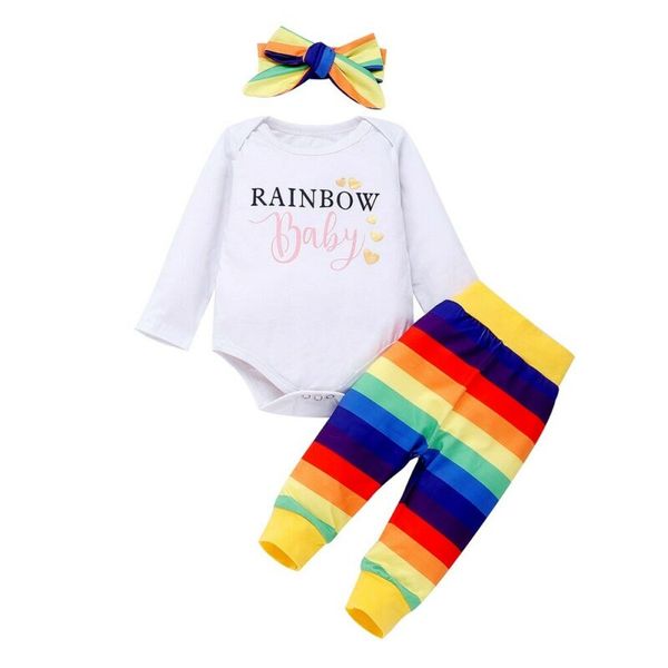 новый 3шт новорожденных baby girl одежда ромпер радуга штаны осень outfit set, White
новый 3шт новорожденных baby girl одежда ромпер радуга штаны осень outfit set, White