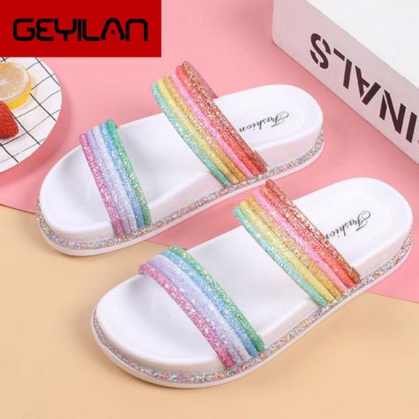 women slippers flip flops summer platfor slides lady shoes rainbow bling sandals outside beach non-slip bathroom casual slippers, Black
women slippers flip flops summer platfor slides lady shoes rainbow bling sandals outside beach non-slip bathroom casual slippers, Black