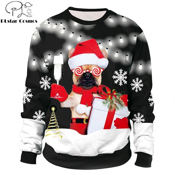 2019 new christmas fashion sweatshirt christmas dog and gift 3d printed tracksuit long sleeve outerwear streetwear, Black
2019 new christmas fashion sweatshirt christmas dog and gift 3d printed tracksuit long sleeve outerwear streetwear, Black