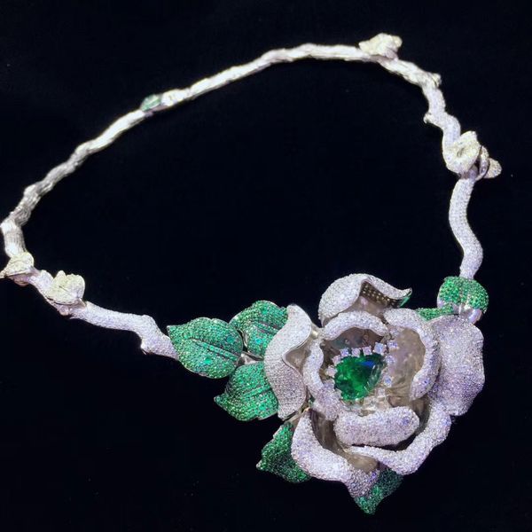 flower necklace torques 925 sterling silver with cubic zircon bride necklace fashion jewelry big flower
flower necklace torques 925 sterling silver with cubic zircon bride necklace fashion jewelry big flower