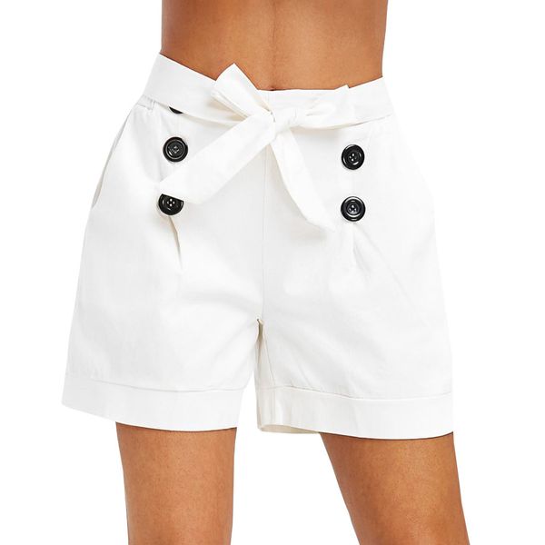 home&nest 2019 summer women's high waist pocket shorts button embellished wide leg shorts candy #0605, White;black
home&nest 2019 summer women's high waist pocket shorts button embellished wide leg shorts candy #0605, White;black