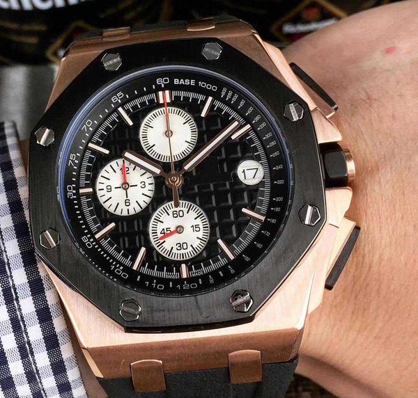 2020 men 's watch 44mm multi -function dial japan imported quartz chronograph authentic strap watch, Slivery;brown
2020 men 's watch 44mm multi -function dial japan imported quartz chronograph authentic strap watch, Slivery;brown