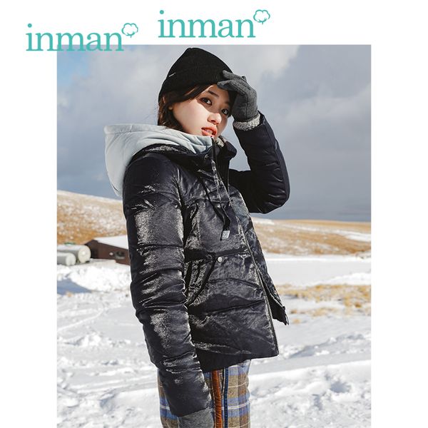 inman winter new arrival female hooded short section loose casual down coat, Black
inman winter new arrival female hooded short section loose casual down coat, Black