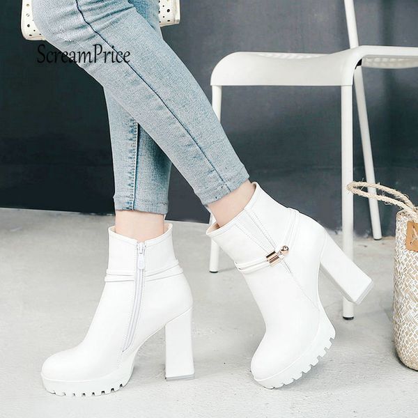women chunky high heel ankle boots fashion platform side zipper fall winter short boots shoes 2019 white black apricot dropship
women chunky high heel ankle boots fashion platform side zipper fall winter short boots shoes 2019 white black apricot dropship