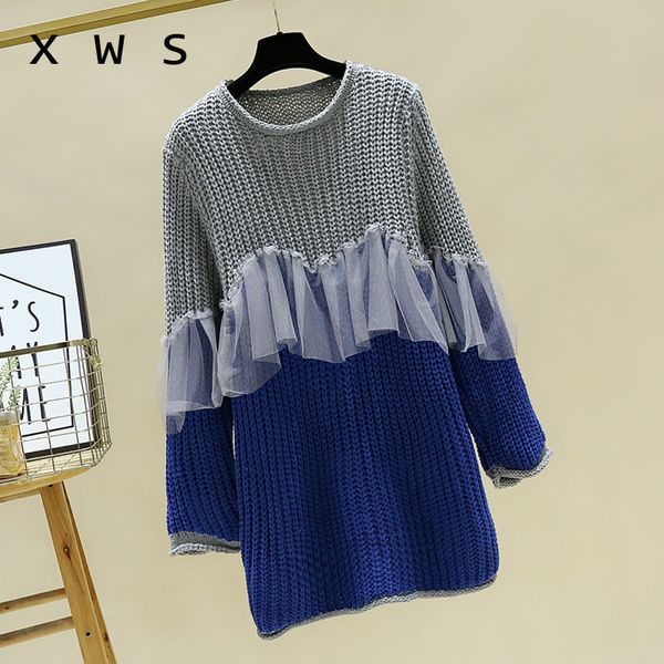 europen 2019 women autumn winter mesh pull sweaters o neck side split oversize knitted sweater pullovers fall thick sweaters, White;black
europen 2019 women autumn winter mesh pull sweaters o neck side split oversize knitted sweater pullovers fall thick sweaters, White;black