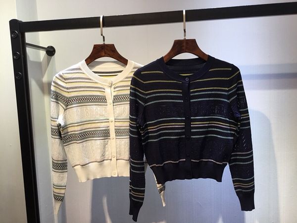 2019 spring new women striped knitted cardigan coat sweater 2 color dcaress, White
2019 spring new women striped knitted cardigan coat sweater 2 color dcaress, White