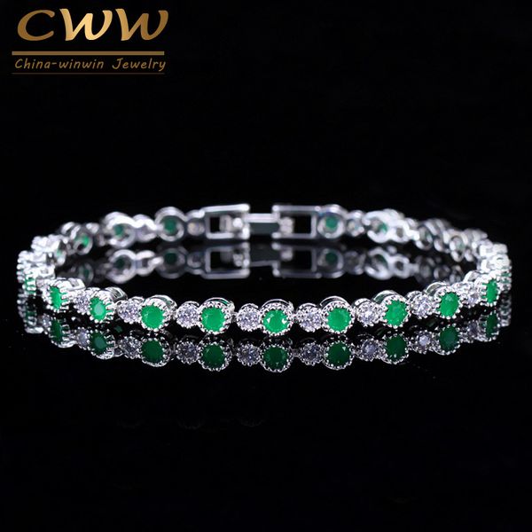 cwwzircons elegant women wristband jewelry silver color natural round green crystal bracelet with cubic zirconia stones cb053, Black
cwwzircons elegant women wristband jewelry silver color natural round green crystal bracelet with cubic zirconia stones cb053, Black