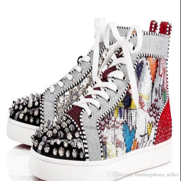 red bottom fashion woman mens sneakers shoes print silver pik pik no limit rare studs rhinestones graffiti boots, White;red
red bottom fashion woman mens sneakers shoes print silver pik pik no limit rare studs rhinestones graffiti boots, White;red