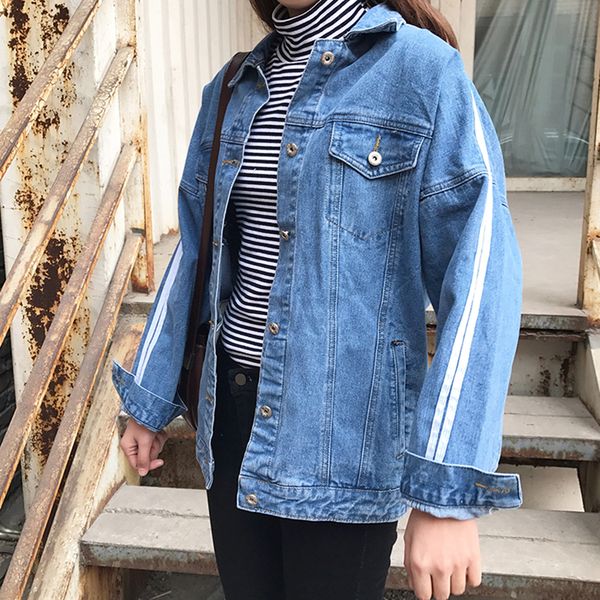 2019 basic coats denim jacket spring denim jackets for women jeans jacket female both striped coat loose fit casual style, Black;brown
2019 basic coats denim jacket spring denim jackets for women jeans jacket female both striped coat loose fit casual style, Black;brown