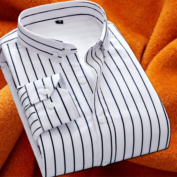 stripe/plaid shirt 2019 new autumn winter men's long sleeve dress slim shirt thick warm velvet casual shirts large size -5xl, White;black
stripe/plaid shirt 2019 new autumn winter men's long sleeve dress slim shirt thick warm velvet casual shirts large size -5xl, White;black