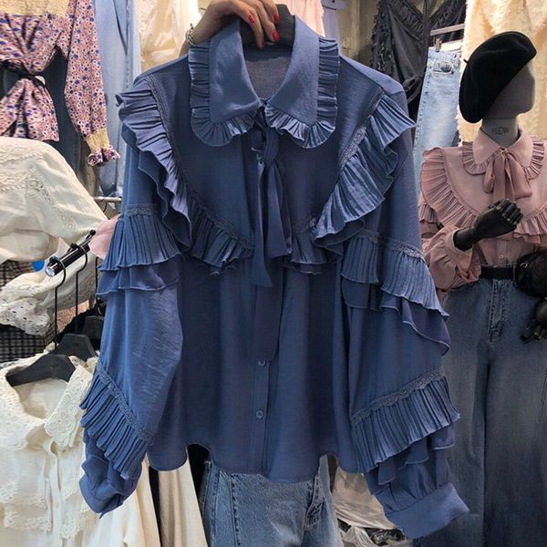 long sleeve blouse woman 2020 spring new ruffle shirts solid color female loose lace-up bow shirt blusas feminina student, White
long sleeve blouse woman 2020 spring new ruffle shirts solid color female loose lace-up bow shirt blusas feminina student, White