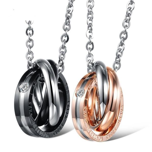 wholesale-designer couple necklace double-ring single-row drill pendant necklace rose gold jewelry women necklace for birthday gift, Silver
wholesale-designer couple necklace double-ring single-row drill pendant necklace rose gold jewelry women necklace for birthday gift, Silver