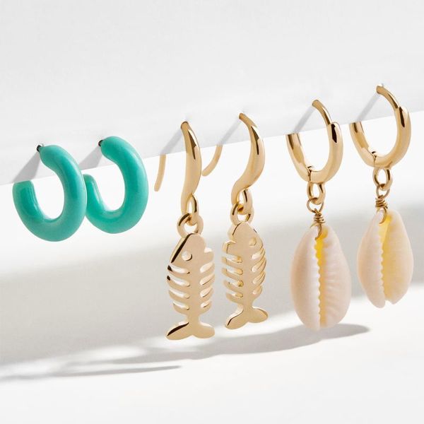 3 pairs/set women conch seashell women acrylic metal small earring set 2020 bohemian allergy-proof jewelry, Golden;silver
3 pairs/set women conch seashell women acrylic metal small earring set 2020 bohemian allergy-proof jewelry, Golden;silver