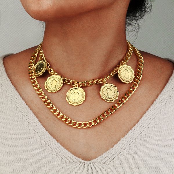 персонализированные ожерелья женщин head подвески tide многослойная ожерелье сплава bohemian ключицы цепи ювелирные изделия высокого качеств, Silver
персонализированные ожерелья женщин head подвески tide многослойная ожерелье сплава bohemian ключицы цепи ювелирные изделия высокого качеств, Silver