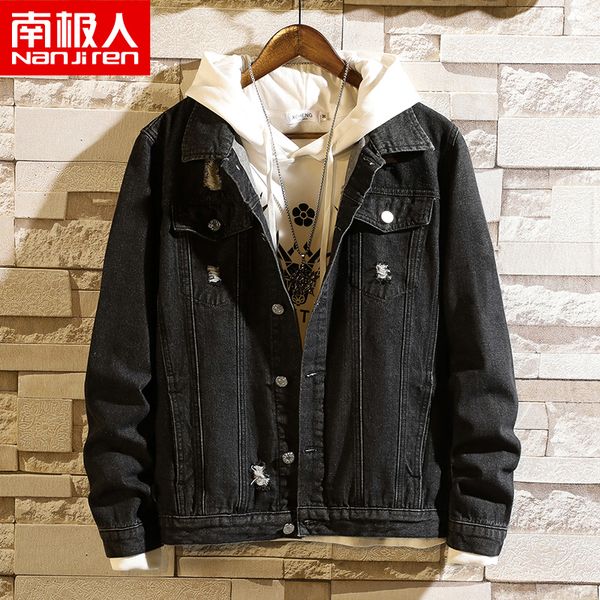 denim jacket men's jacket dark black casual teen denim lapel long sleeve bomber men, Black;white
denim jacket men's jacket dark black casual teen denim lapel long sleeve bomber men, Black;white