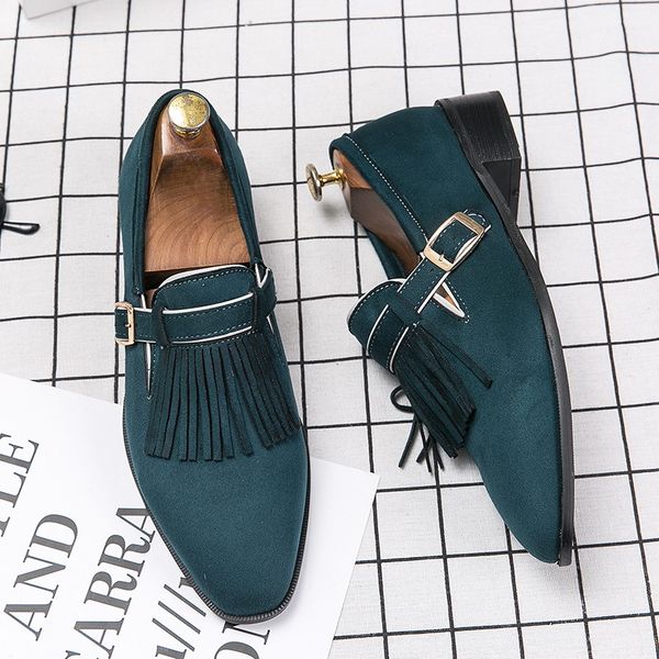 errfc new arrival green fashion men loafer shoes trending buckle faux suede tassel black leisure shoes man flats nubuck 38-48
errfc new arrival green fashion men loafer shoes trending buckle faux suede tassel black leisure shoes man flats nubuck 38-48
