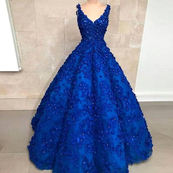 Royal Blue Ball Gown Quinceanera Dresses with 3D Flowers Crystal Sweet 16 Dresses 2019 Custom Made Long Prom Dress
Royal Blue Ball Gown Quinceanera Dresses with 3D Flowers Crystal Sweet 16 Dresses 2019 Custom Made Long Prom Dress