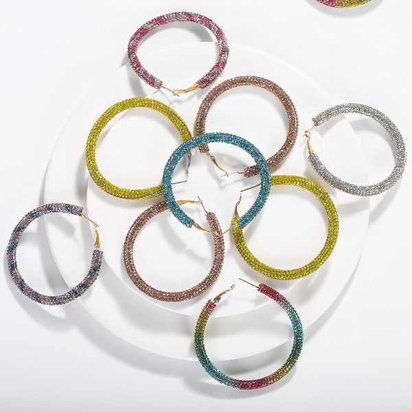 bohemian round glass crystal hoop earrings for women 2019 statement colorful jewelry gift party holiday wedding fashion earrings, Golden;silver
bohemian round glass crystal hoop earrings for women 2019 statement colorful jewelry gift party holiday wedding fashion earrings, Golden;silver