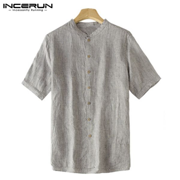 incerun summer new brand shirt men short sleeve button cotton casual breathable vintage basic men shirts solid camisa plus size, White;black
incerun summer new brand shirt men short sleeve button cotton casual breathable vintage basic men shirts solid camisa plus size, White;black