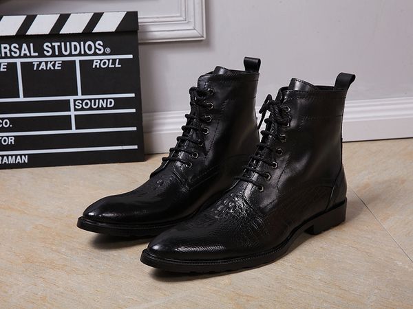 new 2018 full grain leather boots retro wedding mens shoes lace up pointed toe flats ankle boots man plus size 38-46 moccasion, Black
new 2018 full grain leather boots retro wedding mens shoes lace up pointed toe flats ankle boots man plus size 38-46 moccasion, Black