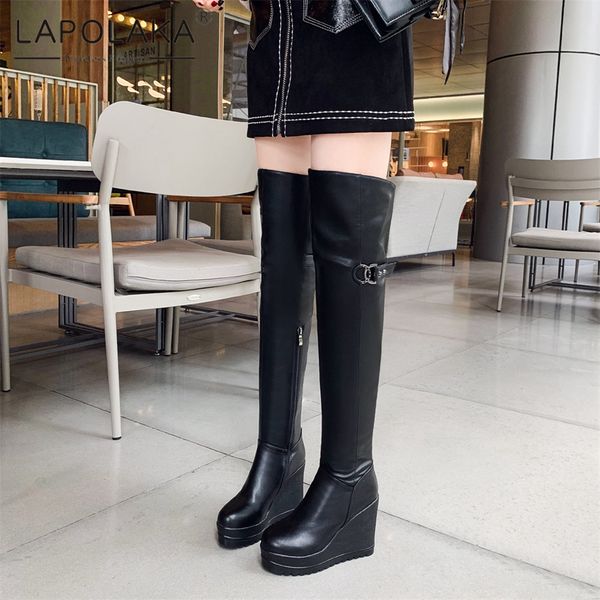lapolaka new arrivals genuine cow leather winter boots woman shoes wedge high heels zipper shoes woman over the knee boots, Black
lapolaka new arrivals genuine cow leather winter boots woman shoes wedge high heels zipper shoes woman over the knee boots, Black