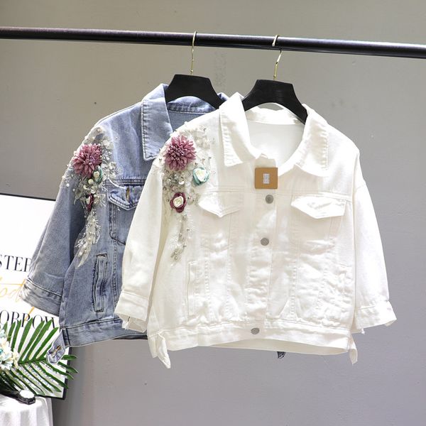 3d floral embroidery denim jacket coat women short outwear coat denim jackets, Black;brown
3d floral embroidery denim jacket coat women short outwear coat denim jackets, Black;brown