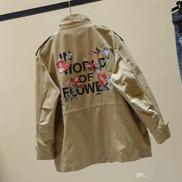 fashion women jacket 2019 spring autumn new long sleeve embroidery windbreaker women basic coat wild loose ladies outerwear, Black;brown
fashion women jacket 2019 spring autumn new long sleeve embroidery windbreaker women basic coat wild loose ladies outerwear, Black;brown
