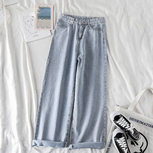 women plus size loose high waist retro wide leg jeans mom jean korean style all-match simple full-length trendy chic zipper fly, Blue
women plus size loose high waist retro wide leg jeans mom jean korean style all-match simple full-length trendy chic zipper fly, Blue