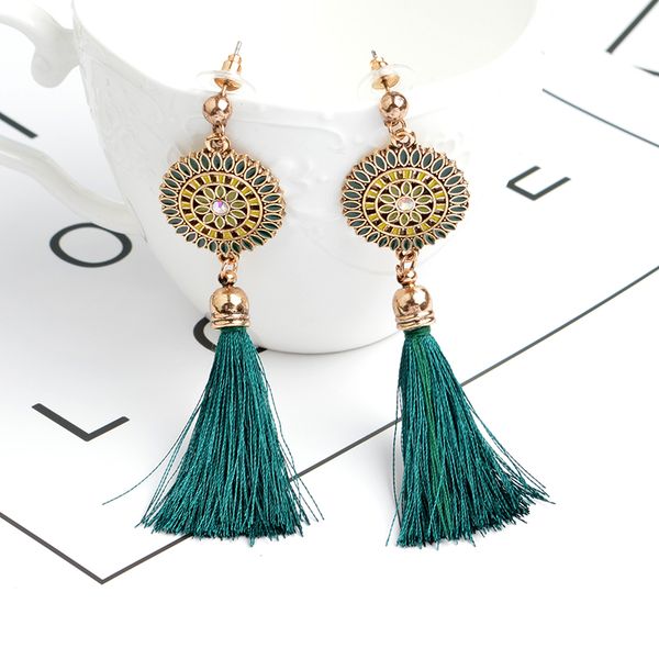new ethnic bohemian drop dangle long round flower earring gold boho rope fringes vintage tassel earrings for women party jewelry, Silver
new ethnic bohemian drop dangle long round flower earring gold boho rope fringes vintage tassel earrings for women party jewelry, Silver