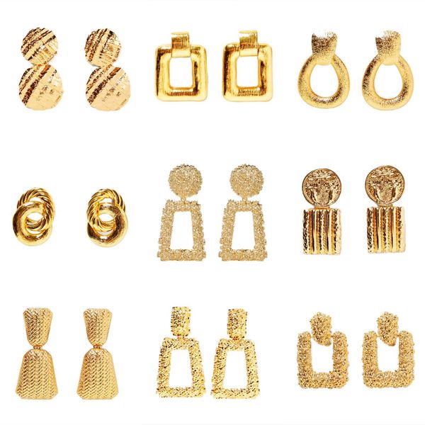 european star new fashion simple and popular models popular cross-border brand designer total metal female earrings retro earrings, Golden
european star new fashion simple and popular models popular cross-border brand designer total metal female earrings retro earrings, Golden