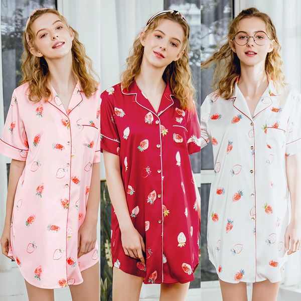women's sleepwear silky women v-neck robe shirt pajamas sleep bathrobe casual female home wear bath gown nightgown sleepshirts -xl, Black;red
women's sleepwear silky women v-neck robe shirt pajamas sleep bathrobe casual female home wear bath gown nightgown sleepshirts -xl, Black;red