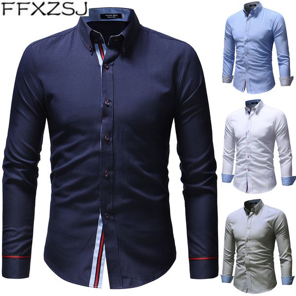 men's casual shirts ffxzsj brand men shirt 2021 male long sleeve slim fit black man dress plus size, White;black
men's casual shirts ffxzsj brand men shirt 2021 male long sleeve slim fit black man dress plus size, White;black