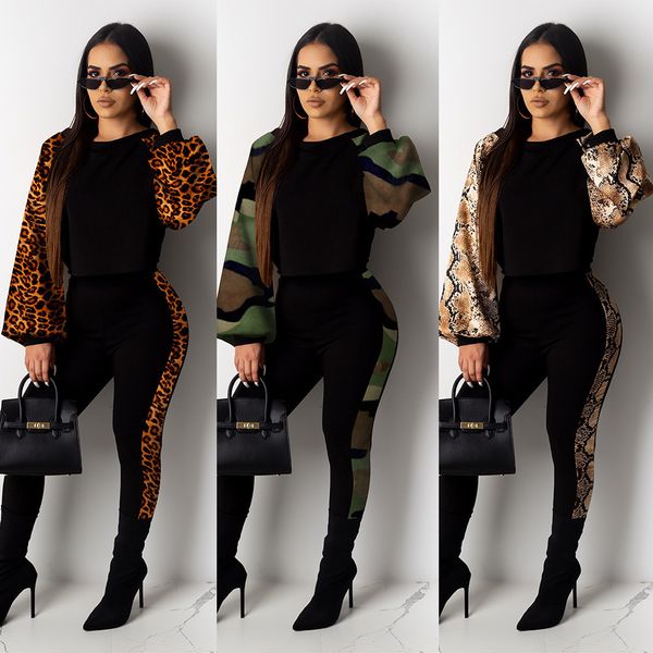 2019 new autumn winter women's tracksuit o neck full sleeve long pants leopard camouflage print casual two pieces outfit, White
2019 new autumn winter women's tracksuit o neck full sleeve long pants leopard camouflage print casual two pieces outfit, White